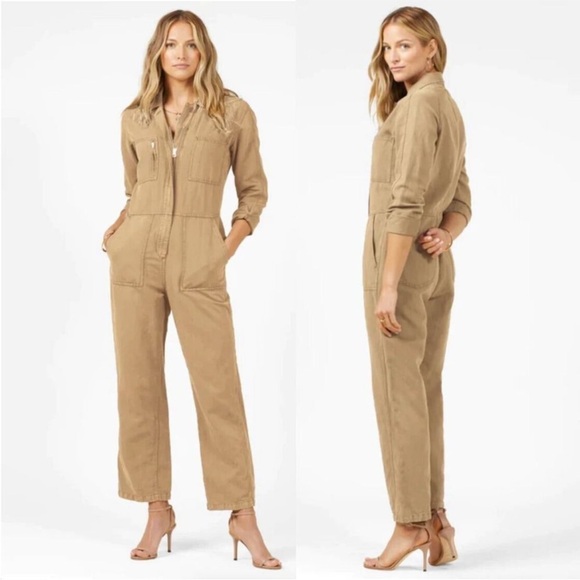 Outerknown Long Sleeve Zip Utility Station Jumpsuit Organic Cotton/Linen NWT - Picture 1 of 11